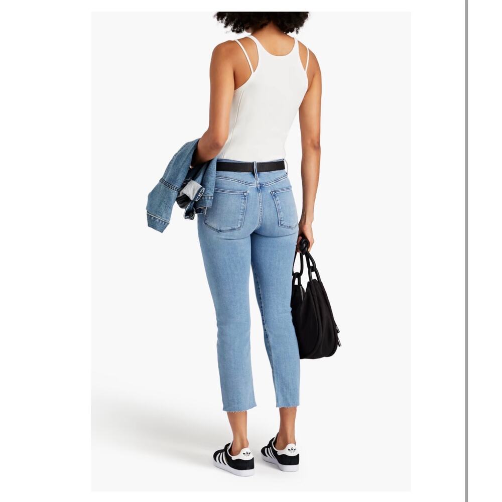 FRAME Le High Straight Cropped Mid-Rise Straight-Leg Mom Jeans Size 23 US O - Picture 4 of 4